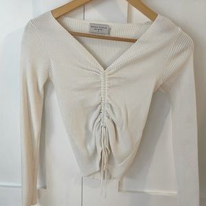 White crop sweater